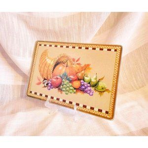 Vintage Glass Autumn Thanksgiving Cutting Board
